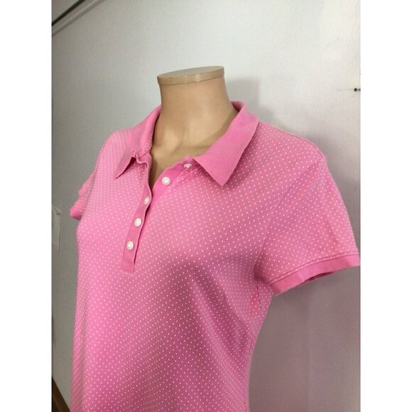 LL Bean Polo Dress Pink Polka Dot Womens Small - Picture 7 of 8